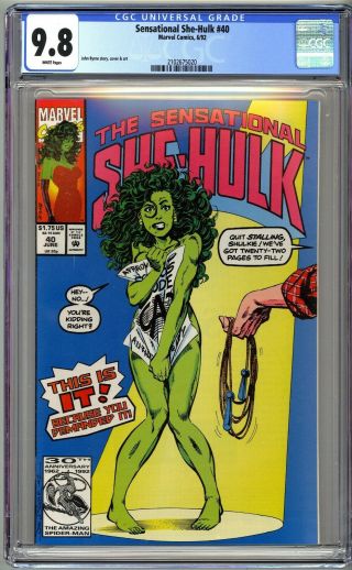 Sensational She - Hulk 40 - Cgc 9.  8 Wp - Nm/mt Classic John Byrne Jump Rope Cover