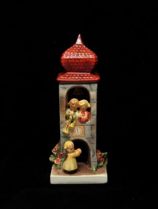 Goebel Hummel Figurine - Whitsuntide Angels In Bell Tower 163 - Tmk6
