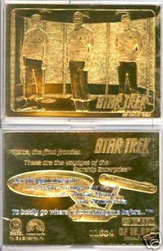 Star Trek Classic Crew 23 Karat Gold Plated Card - Boxed - S&h