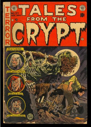 Tales From The Crypt 37 Pre - Code Golden Age Ec Horror 1953 Vg -