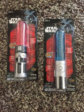 Disney Star Wars Mini Darth Vader Lightsaber Bubbles Light Up Wand Red And Blue