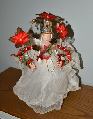 Dept.  56 Patience Brewster Christmas Krinkles Poinsettia Fairy Queen Tree Topper