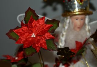 Dept.  56 Patience Brewster Christmas Krinkles Poinsettia Fairy Queen Tree Topper 3