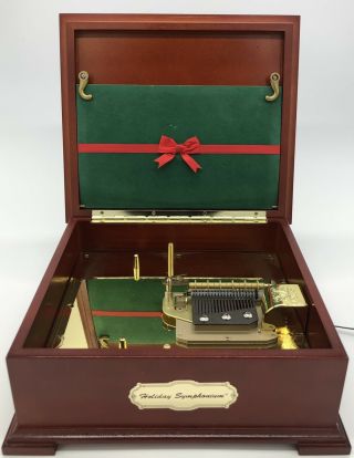 Mr Christmas Holiday Symphonium Wooden Music Box with 16 Discs Needs Adjustment 2