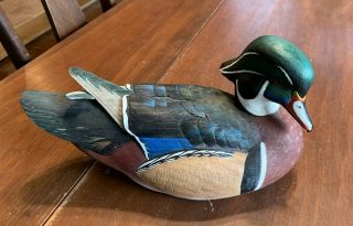 Vintage Resin Wood Duck Decoy By George Kruth By The Danbury Mbi