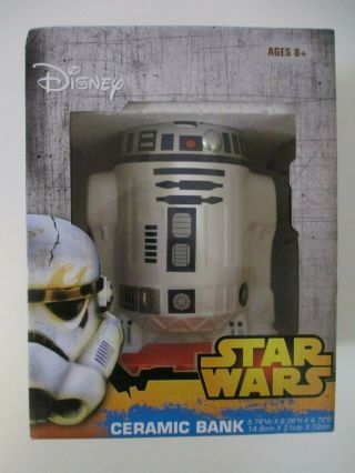 Star Wars Large R2 - D2 Ceramic Piggy Bank 5.  74 " W X 8.  26 " H X 4.  72 " D Disney