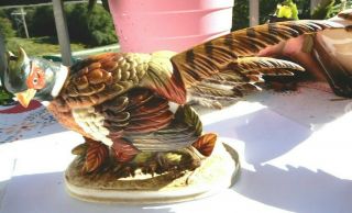Vintage Thanksgiving Pheasant Porcelain birds Figurine 9 1/2 