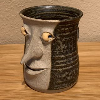 Vintage Collectible Muggins Stoneware Pottery Ugly Face Coffee Mug - Sept 73