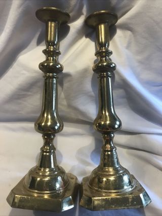 Harvin Virginia Metalcrafters 2 Large 12.  5” Brass Candlesticks; Marked “3002b”.