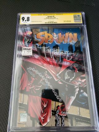 Spawn 5 Cgc Ss 9.  8 Signed By Todd Mcfarlane Nm/mt Movie Soon 1992 Image Comics