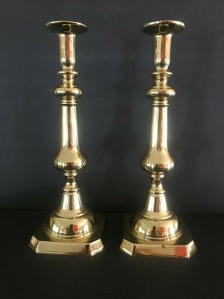 Harvin Virginia Metalcrafters 2 Large 12.  5” Brass Candlesticks; Marked “3002b”.