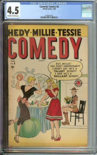 Comedy Comics 6 Cgc 4.  5 Ow/wh Pages