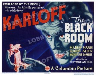 The Black Room Lobby Title Card Poster 1935 Boris Karloff Marian Marsh