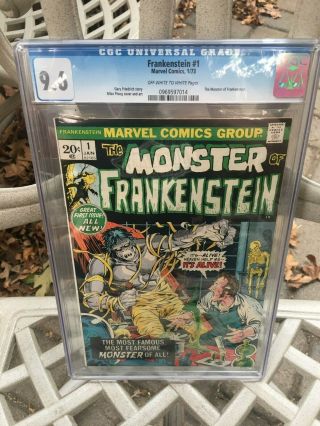 1973 The Monster Of Frankenstein 1 Cgc Graded 9.  6 Marvel Comics Book