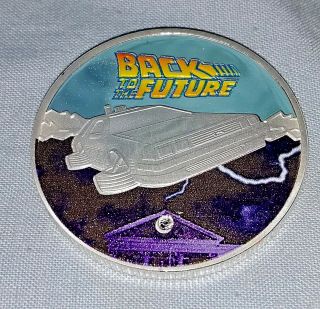 Back To The Future Silver Coin Delorean 2015 Science Fiction Movie Trilogy I Ii