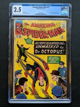 Spider - Man 12 Cgc 2.  5 3rd Doctor Octopus Marvel Silver Age Key