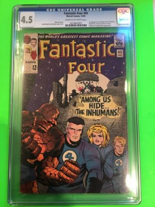 Fantastic Four 45 Cgc 4.  5 (dec 1965,  Marvel) First Inhumans Key Issue Stan Lee