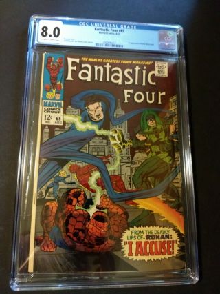 Fantastic Four 65 Cgc 8.  0 1967 1st Ronan The Accuser