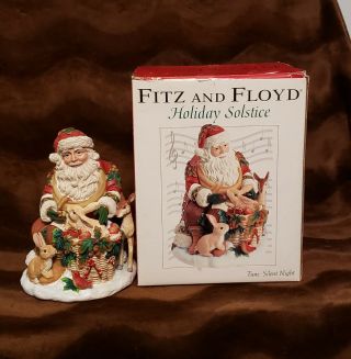 Fitz And Floyd Classics Christmas Holiday Solstice Music Box Silent Night 2004