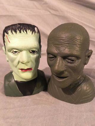 Universal Monsters Vintage Squishy Frankenstein Mummy Talking Heads
