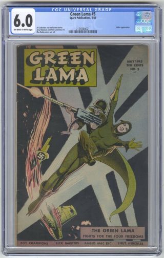 Green Llama 5 Cgc 6.  0 Vintage Spark Comic Lt.  Hercules Boy Champions Hitler App