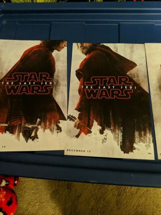 Disney Exclusive Set Of 6 Star Wars The Last Jedi Movie Posters
