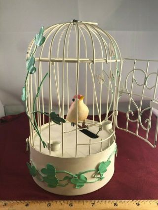 Vintage Moving Bird In Ivy Metal Cage " Wind Beneath My Wings " Music Box Video