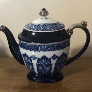 Bombay Co Cobalt Blue Grace Large Teapot Platinum Trim