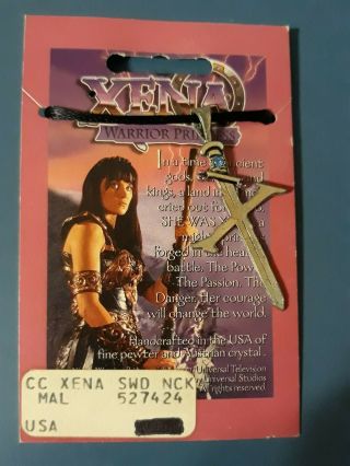 Xena Warrior Princess Sword X Gems Necklace Comstock Creation Entertainment