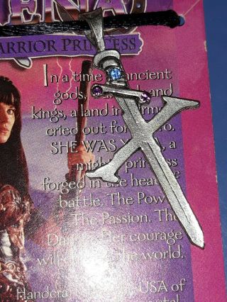 Xena Warrior Princess SWORD X GEMS Necklace COMSTOCK Creation Entertainment 2