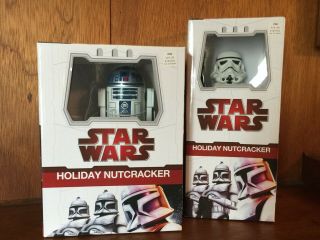 Kurt Adler Star Wars Holiday Nutcrackers - Stormtrooper And R2 D2 -