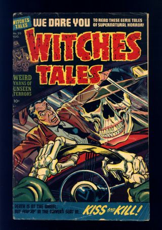 Witches Tales 20 Vg Nostrand Elias Powell Hanging Panels " Kiss & Kill " Skeleton