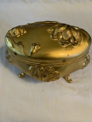 Antique Art Nouveau Jewelry Casket Ring Box Trinket