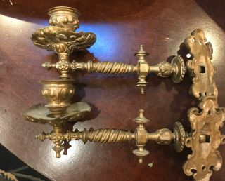 Vintage Solid Brass Candle Wall Sconces
