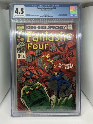 Fantastic Four Annual 6 Cgc 4.  5 1st Appearance Annihilus And Franklin Richards