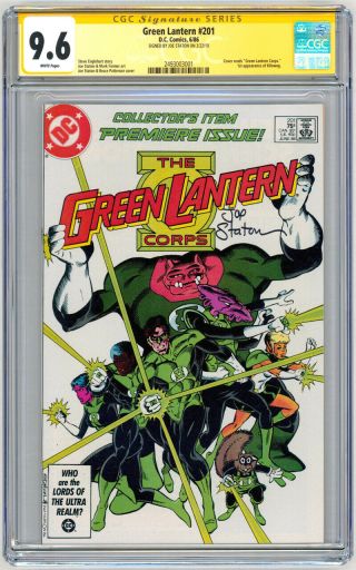 Cgc Ss 9.  6 Green Lantern Corps 201 Signed Joe Staton Art 1st Kilowog Dc Comics