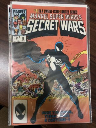Marvel Comics Secret Wars Complete Limited Series 1 - 12 With 8 Black Suit 1st App