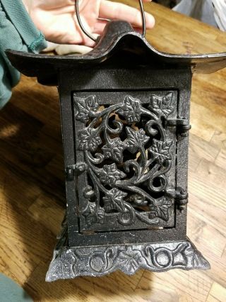 Vtg Partylite Pagoda Lantern Black Cast Iron Aluminum Ivy Garden Candle Holder