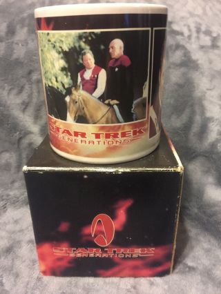 Vintage Star Trek Generations Captain Kirk & Picard 1994 Xl Coffee Mug Nib Lmtd