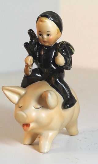 Vintage Goebel Hummel Spo 61 Chimney Sweep Little Boy Riding A Pig Tmk - 5
