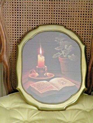 Vintage Home Interiors Gold Metal Frame Fruit Of The Spirit Is Love Picture