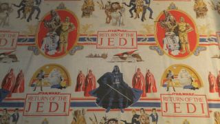 Return Of The Jedi Star Wars Single Flat Bed Sheet Vintage 1983 Jabba Ewoks