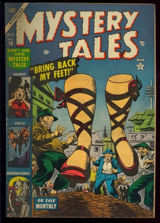 Mystery Tales 16 Owner Pre - Code Golden Age Horror Atlas Comic 1953 Fn
