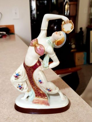 Fine Art Deco Porcelain Gypsy Dancer Stunning Hand Painted Occupied Japan