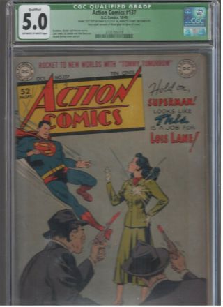 Action Comics 137 Cgc 5.  0 Qualified Off White To White Pages