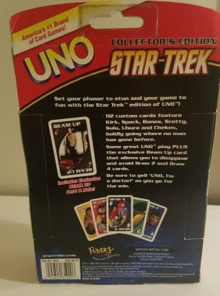 Star Trek Uno Collector ' s Edition In Tin Card Game By Fundex 2008 2