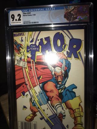 Thor 337 (nov 1983,  Marvel) Cgc 9.  2 W/ Thor Custom Label