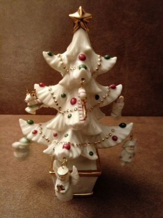 Lenox Ornament Tree 8 Mini Christmas Decoration Angel Santa Reindeer Snowman Euc