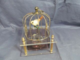 Vintage Sankyo Automaton Music Box Bird In Cage " Raindrops Keep Falling "