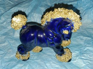 Vtg Murray Kreiss Blue Gold Spaghetti Horse Pony Japan Porcelain Figurine 1950